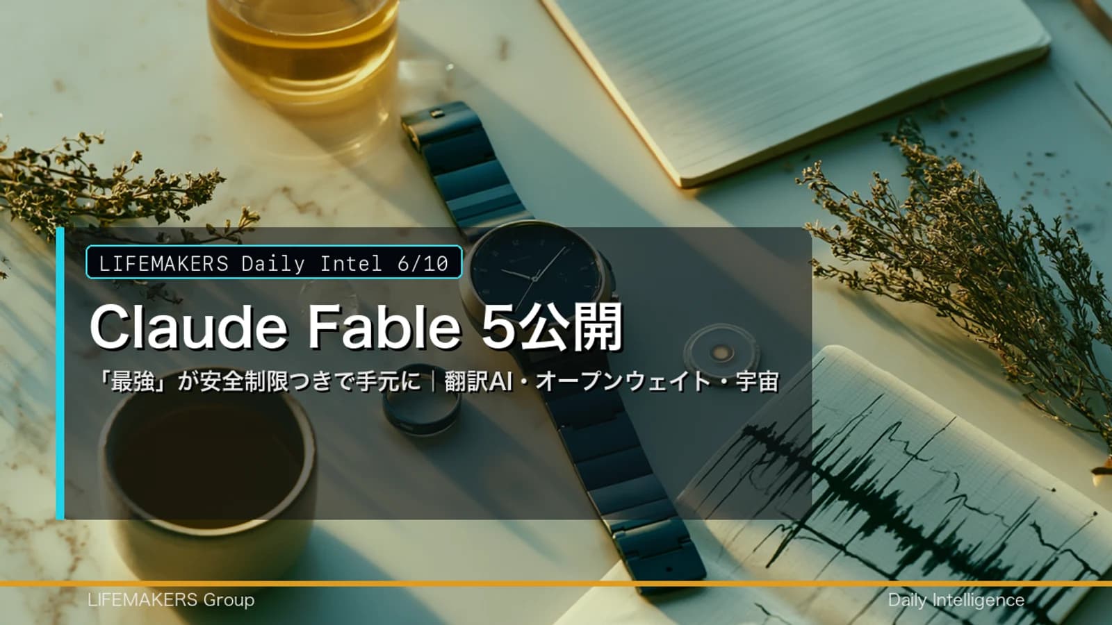 Daily Intel 6/10｜Claude Fable 5公開——「最強」が安全制限つきで手元に｜翻訳AI・オープンウェイト・宇宙
